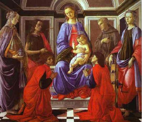 Sandro Botticelli Madonna and Child with Six Saints oil painting image